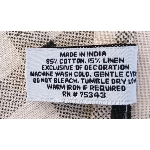 NWT Nicole Miller XMAS Bib Full Apron Blk/Cream Linen/Cotton Merry & Bright O/S - Picture 5 of 6